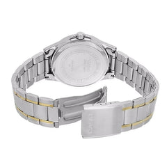 reloj casio Hombre MTP-1381G-1AVDF en acero inoxidable bicolor con calendario y semanario , esfera negra 