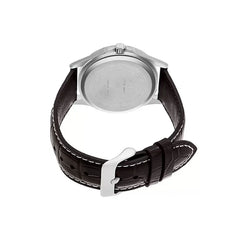 reloj casio en cuero MTP-1381L-7AUDF caja plateada cuero cafe marron Marca: Casio Referencia: MTP-1381L-7AUDFColección: hombre Composición: análogo, cronografo, calendario Materiales: caja en acero inoxidable y pulso cuero Color: plateado pulso cafe marron Impermeabilidad: 5ATMCristal: mineral Producto con garantía de 1 año en funcionamiento Te obsequiamos 1 año de cortesía en batería en nuestra tienda física. Recomendaciones Reloj con resistencia al agua para salpicaduras y ducha, no sumergible. No manipul