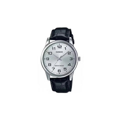 Reloj Casio Caballero mtp-v001l-7budf Pulso Cuero Negro Caja Plateada