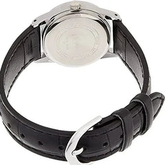 Reloj Casio Caballero mtp-v001l-7budf Pulso Cuero Negro Caja Plateada