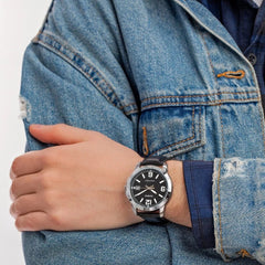 asi se te ve Reloj Casio Hombre MTP-V004L-1BUDF Pulso Cuero Negro Esfera Plateada