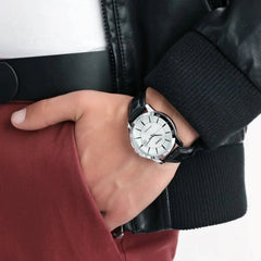 Reloj casio Caballero MTP-V004L-7AUDF Pulso en cuero  esfera plateada