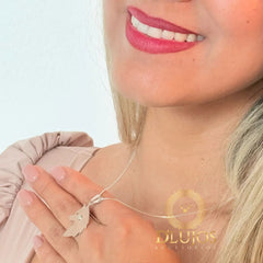 set en plata cadena mas dije de loba shakira 