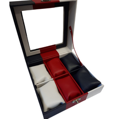 Relojera Organizador Para Reloj Azul y Blanca- Pequeña 6 puestos