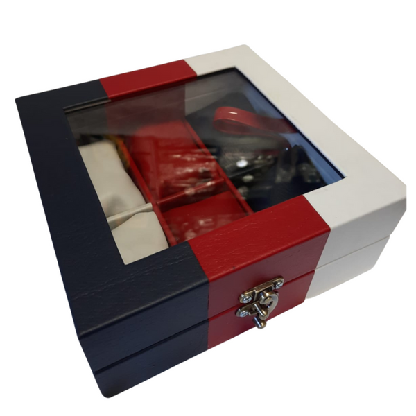 Relojera Organizador Para Reloj Azul y Blanca- Pequeña 6 puestos