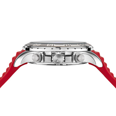 reloj nautica pulso rojo en silicona caja en acero inoxidable 