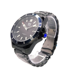reloj yess hombre tipo buceo negro pavonado