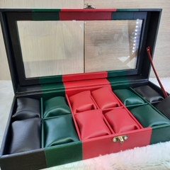 Relojera Negra, Verde y Roja- Mediana 12 puestos