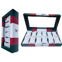 Relojera Organizador Para Reloj Roja, verde y Blanca Mediana 12 puestos